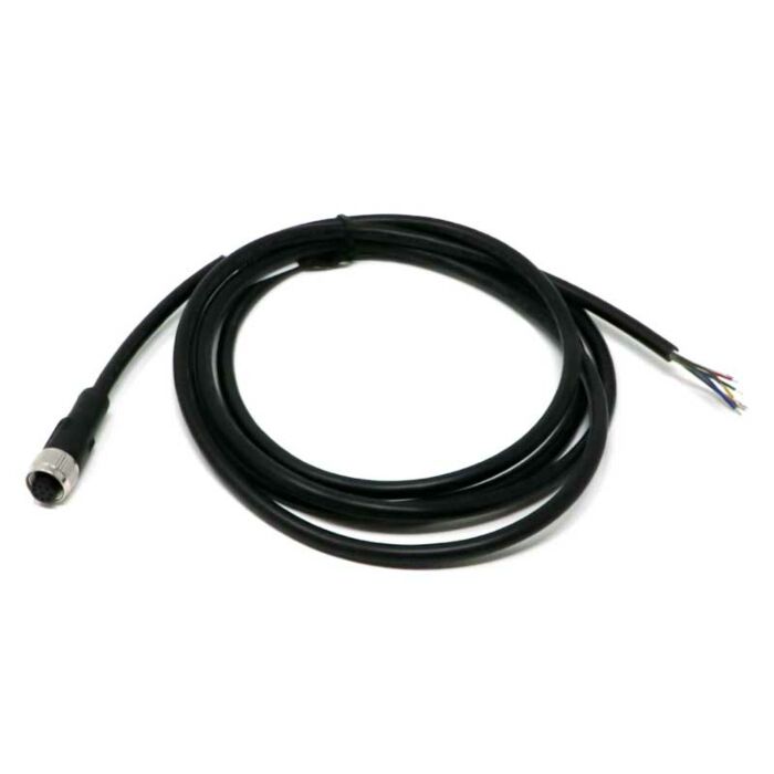 CABLE-SENX1 Cable for MGSW, and FLW sensors. 8 pin female M12-8 connector to 8 colour-coded wires, 6 ft long